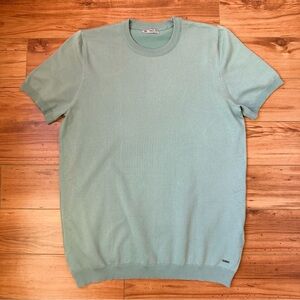 RNT23 Men’s Knit Short Sleeve Sweater Green Size XL